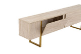 TV Furniture - TV Furniture Beige Melamine Gold Frame Blitz 50x180x29.5 cm - Dimehouse