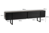 TV Furniture - TV Furniture Black Melamine black frame 180x50x29.5 cm - Blitz - Dimehouse