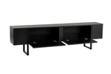 TV Furniture - TV Furniture Black Melamine black frame 180x50x29.5 cm - Blitz - Dimehouse
