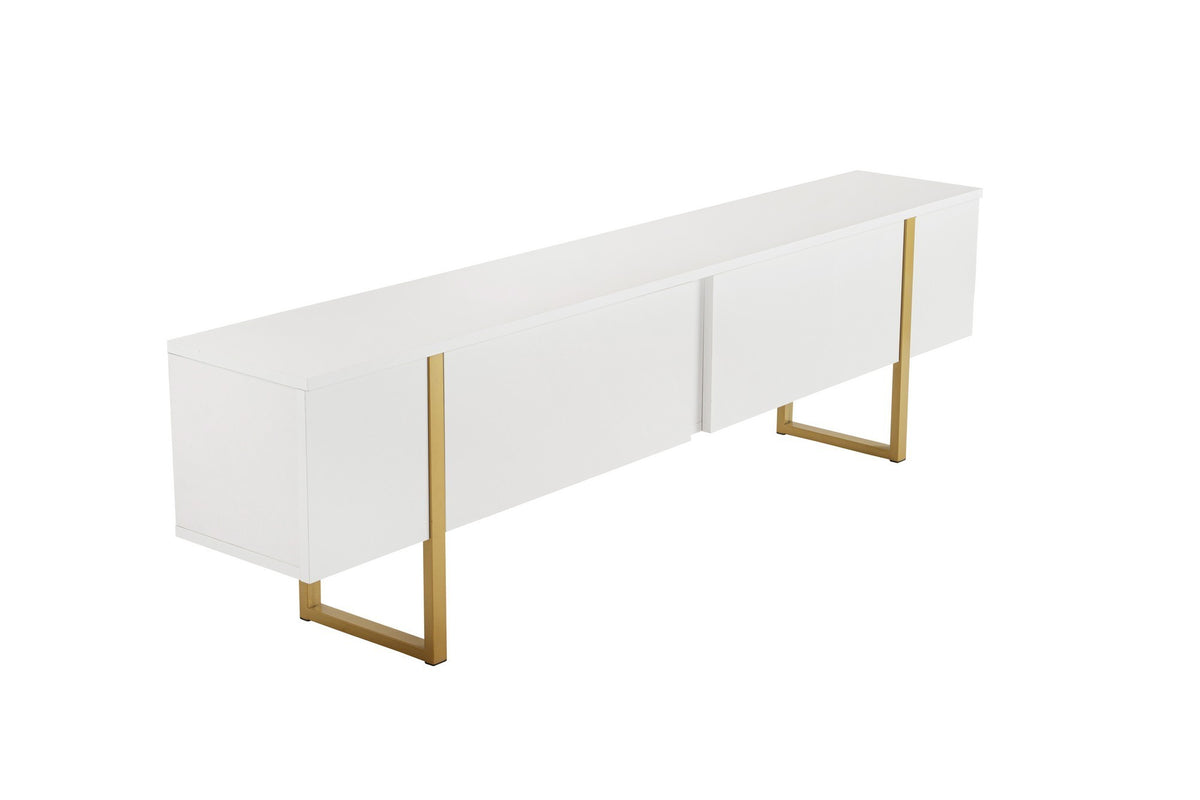 TV Furniture - TV Furniture White Melamine Blitz 50x180x29.5 cm - Dimehouse