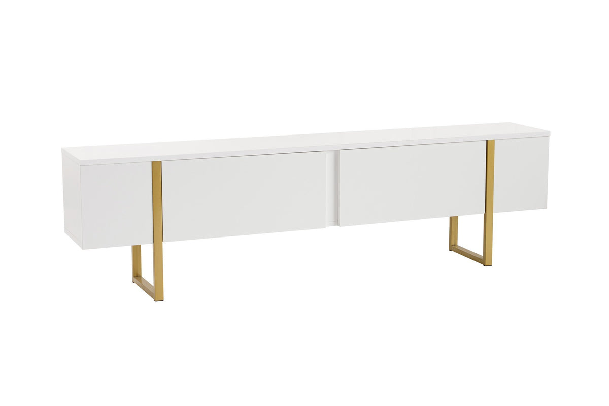 TV Furniture - TV Furniture White Melamine Blitz 50x180x29.5 cm - Dimehouse
