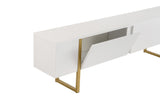 TV Furniture - TV Furniture White Melamine Blitz 50x180x29.5 cm - Dimehouse