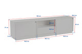 TV Furniture - TV Furniture Japandi Travertine Melamine - three cabinets - 160x42x29.5 cm - Flare - Dimehouse