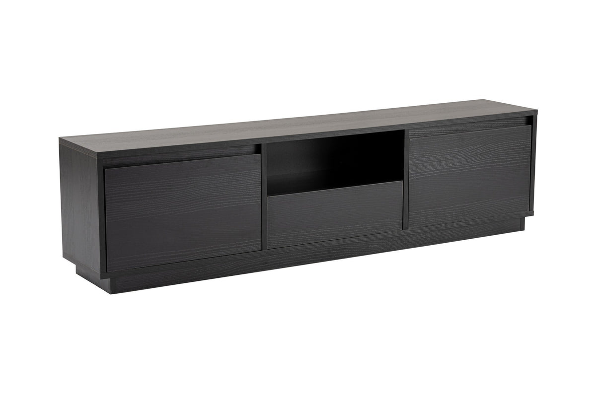 TV Furniture - TV Furniture Black Melamine - three cabinets - 160x42x29.5 cm - Flare - Dimehouse