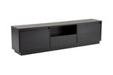 TV Furniture - TV Furniture Black Melamine - three cabinets - 160x42x29.5 cm - Flare - Dimehouse