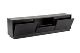 TV Furniture - TV Furniture Black Melamine - three cabinets - 160x42x29.5 cm - Flare - Dimehouse
