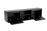 TV Furniture - TV Furniture Black Melamine - three cabinets - 160x42x29.5 cm - Flare - Dimehouse