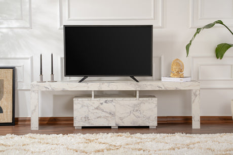 TV Furniture - TV Furniture Marble Melamine Vertex 50x180x31.3 cm - Dimehouse