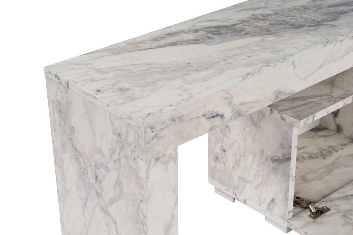 TV Furniture - TV Furniture Marble Melamine Vertex 50x180x31.3 cm - Dimehouse