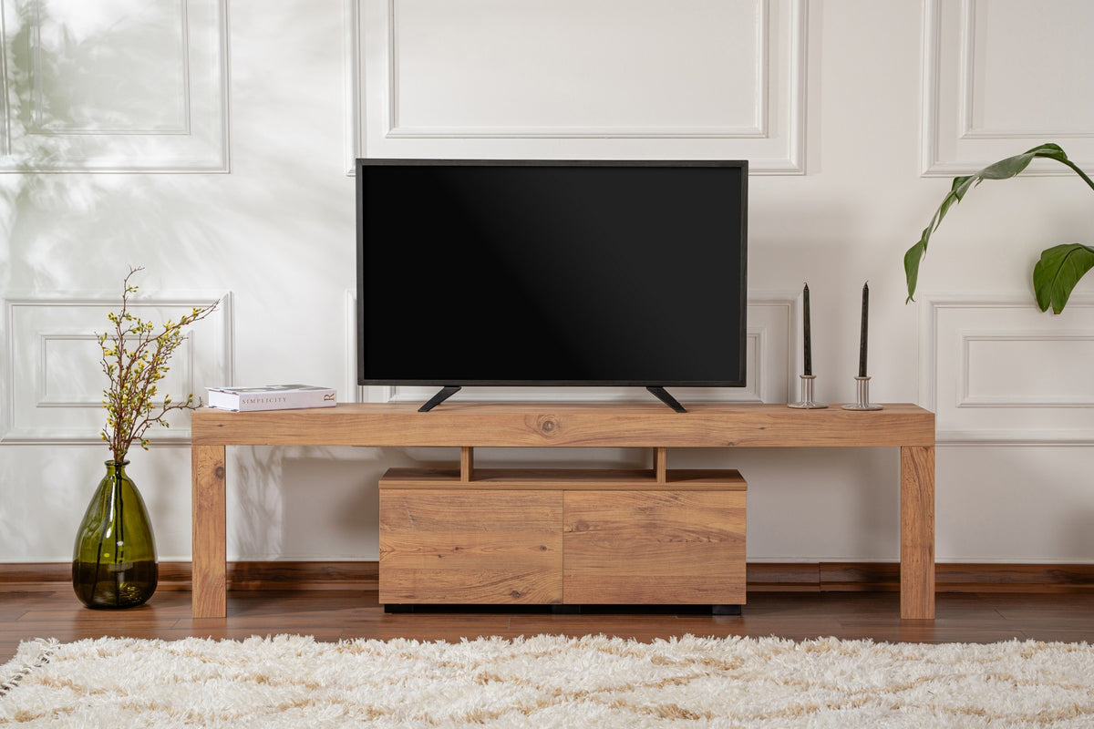 TV Furniture - TV Furniture Natural Melamine Vertex 50x180x31.3 cm - Dimehouse