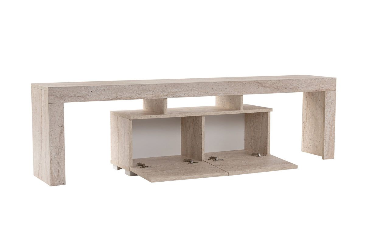 TV Furniture - TV Furniture Beige Melamine Vertex 50x180x31.3 cm - Dimehouse