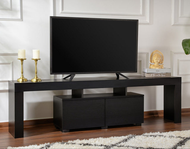TV Furniture - TV Furniture Black Melamine Vertex 50x180x31.3 cm - Dimehouse