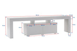 TV Furniture - TV Furniture Black Melamine Vertex 50x180x31.3 cm - Dimehouse