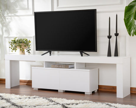 TV Furniture - TV Furniture White Melamine Vertex 50x180x31.3 cm - Dimehouse
