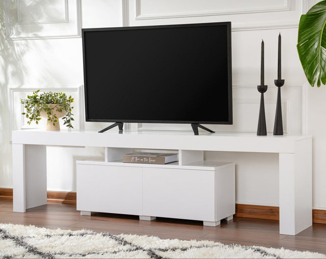 TV Furniture - TV Furniture White Melamine Vertex 50x180x31.3 cm - Dimehouse