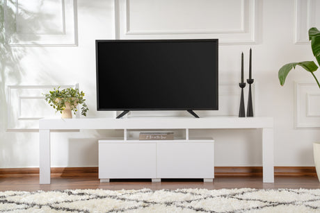TV Furniture - TV Furniture White Melamine Vertex 50x180x31.3 cm - Dimehouse