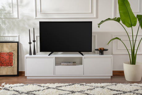 TV Furniture - TV Furniture Vanguard Natural White Melamine 160x42x29.5 cm - Dimehouse