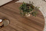 Coffee tables - Round Coffee Table Moari Walnut Melamine 90 cm - Dimehouse