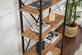 Bookcases - Industrial bookcase pine wood melamine Ely - black frame - 180x90 cm - Dimehouse