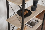 Bookcases - Industrial bookcase travertine melamine Ely - black frame - 180x90 cm - Dimehouse