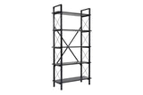 Bookcases - Industrial bookcase black melamine Ely - Black Frame - 180x90 cm - Dimehouse