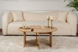 Coffee tables - Round Coffee Table Moari Oak Melamine 90 cm - Dimehouse