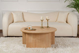 Coffee tables - Round Coffee Table Moari Oak Melamine 90 cm - Dimehouse