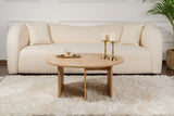 Coffee tables - Round Coffee Table Moari Oak Melamine 90 cm - Dimehouse