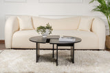 Coffee tables - Round Coffee Table Moari Black Melamine 90 cm - Dimehouse