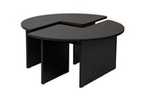 Coffee tables - Round Coffee Table Moari Black Melamine 90 cm - Dimehouse