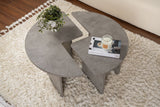 Coffee tables - Round Coffee Table Moari Concrete Look Gray Melamine 90 cm - Dimehouse