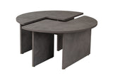 Coffee tables - Round Coffee Table Moari Concrete Look Gray Melamine 90 cm - Dimehouse