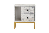 Bedside tables - Bedside table Marble Melamine Gold Frame Pulsar - Dimehouse