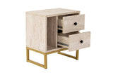 Bedside tables - Bedside table Beige Melamine Pulsar - Gold Frame - Dimehouse