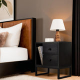 Bedside tables - Bedside table Black Melamine Pulsar - Dimehouse