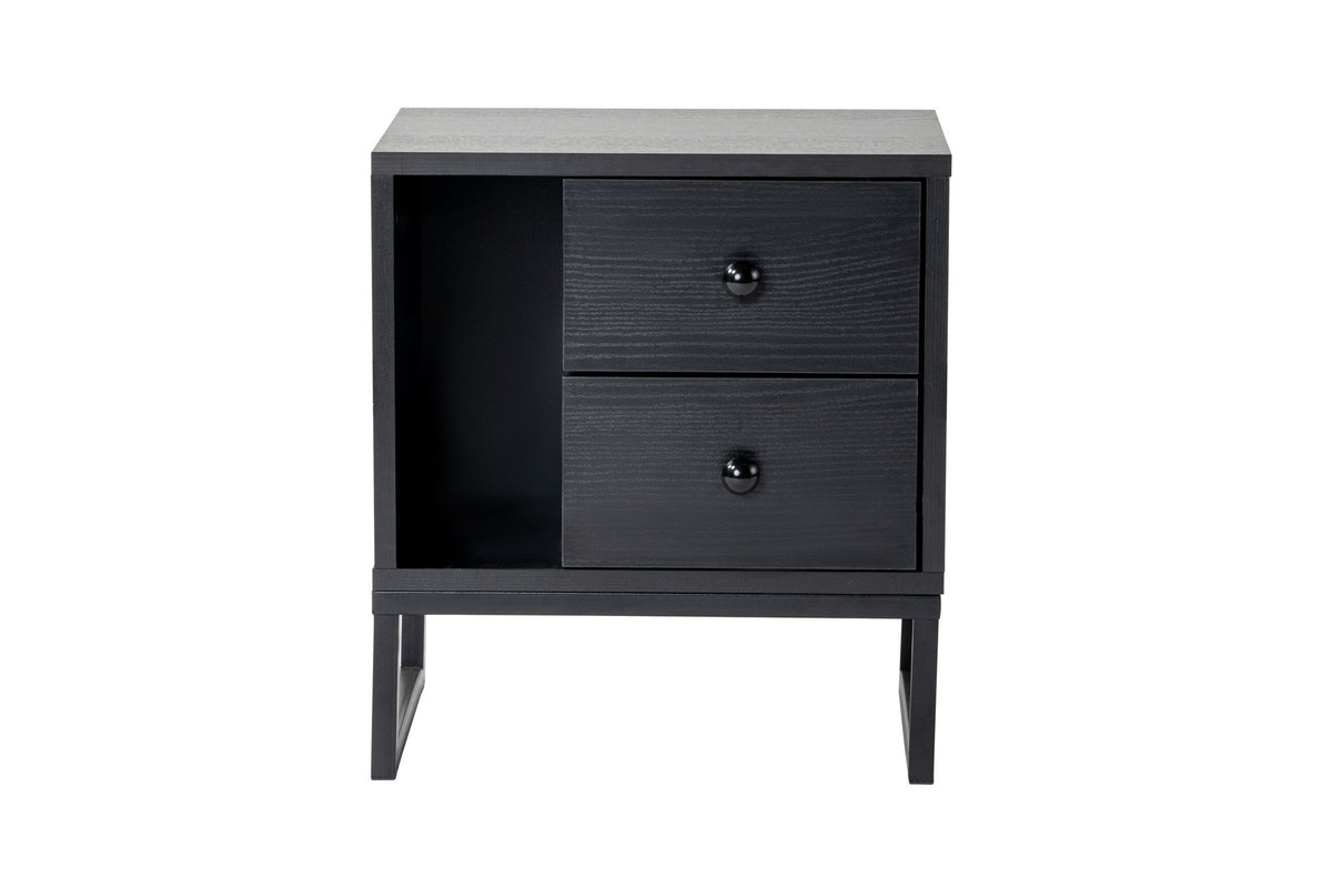 Bedside tables - Bedside table Black Melamine Pulsar - Dimehouse