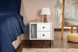 Bedside tables - Bedside table White Melamine Pulsar - Black Frame - Dimehouse