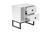 Bedside tables - Bedside table White Melamine Pulsar - Black Frame - Dimehouse