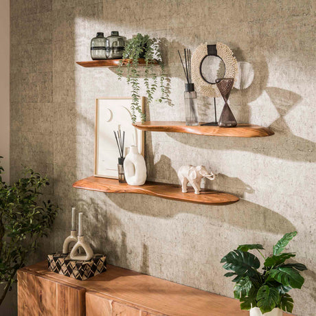 Wall shelves - Nordic Wall shelf 120 Acacia wood Solid - Dimehouse