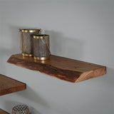 Wall shelf Durris DH Interior Acacia LxWxH 63x22x7 Acacia wood Atmospheric photo diagonal front view