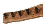 Coat rack Levi DH Interior Acacia LxWxH 64x18x10 Acacia wood White photo diagonal front view