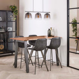 Bar tables - Industrial Bar Table Aberdeen Acacia Wood Tree Trunk Shape 147x80 - Dimehouse