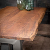Bar tables - Industrial Bar Table Aberdeen Acacia Wood Tree Trunk Shape 147x80 - Dimehouse