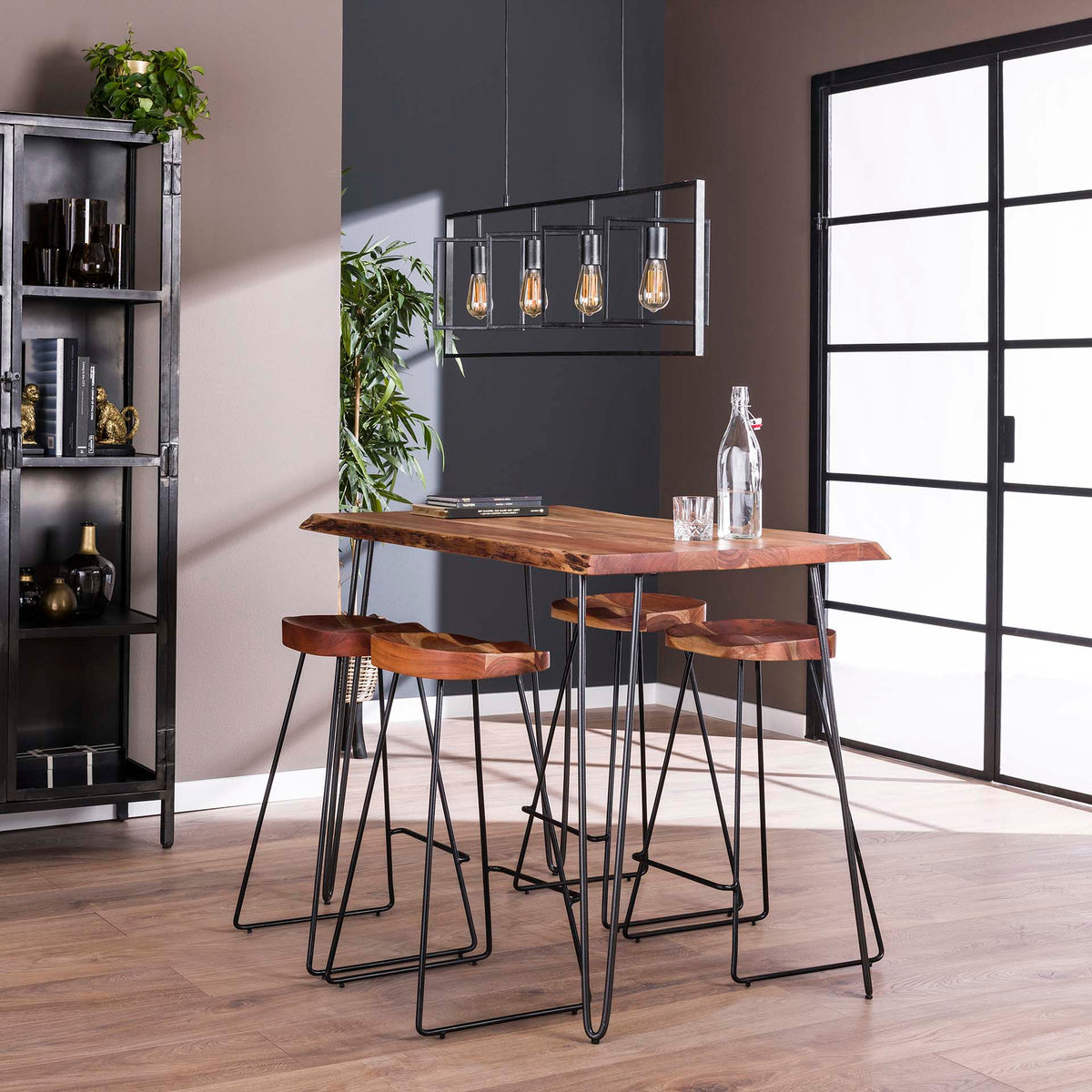 Bar tables - Industrial Bar table Acacia wood Elin 130 cm - Dimehouse