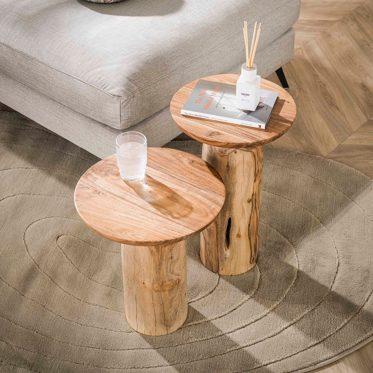 Side tables - Side table Nova - Solid Acacia wood - 55 cm High - Dimehouse