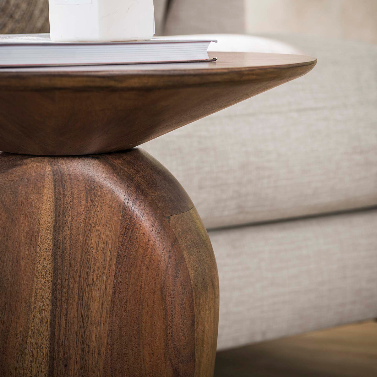 Side tables - Side table Acacia Glaze Brown 45x36x50 cm - Dimehouse