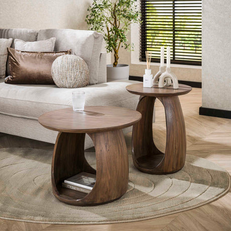 Side tables - Side table Juno Acacia Brown 45x45x56 cm - Dimehouse