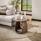 Side tables - Side table Nore Solid Acacia Brown 60x60x46 cm - Dimehouse