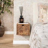Bedside Tables - Floating Bedside Table Acacia Wood Nova with 1 Drawer - 30x25x29 cm - Dimehouse