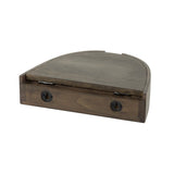 Bedside Tables - Floating Semicircular Bedside Tables Set 2 Acacia - Dimehouse
